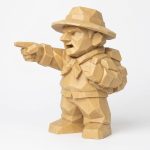 Wood Carved Direction Collectible Figurine in White Oak Finish - 3D Printed in Canada (White Oak)