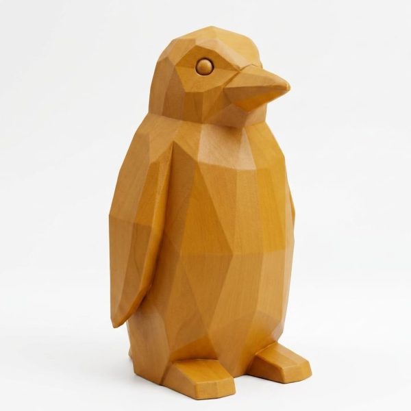 Wood Carved Penguin Figurine