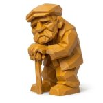 Wood Carved-Like Old Soul Figurine in Ochre Yellow Finish - 3D Printed in Canada (Ochre Yellow)