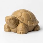 Wood Carved-Like Tortoise Figurine - Unique Desk Decor for Collectors 3D Printed in Canada - 3D Printed in Canada (Classic Birch)