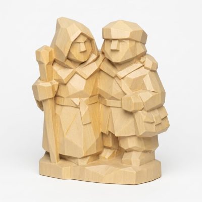 Wood-Carved Fellowship Collectible Figurine in White Oak Finish - 3D Printed in Canada (White Oak)