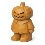 Wood Carved-Like Pumpkin Figurine in Ochre Yellow Finish - Unique Desk Decor for Adult Collectors - 3D Printed in Canada (Ochre Yellow)