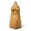 Loup hurlant façon bois sculpté
