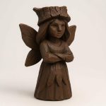 Wood Carved Bark Fairy Collectible Figurine in Black Walnut Finish - 3D Printed in Canada (Black Walnut)