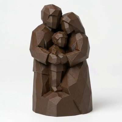 Wood-Carved-Like Unity Figurine in Black Walnut Finish - 3D Printed in Canada (Black Walnut)