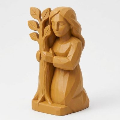 Nature's Embrace Figurine in Ochre Yellow Finish - 3D Printed in Canada (Ochre Yellow)