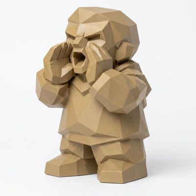 Wood Carved Echoes Figurine - Unique Desk Decor for Adults 3D Printed in Canada - 3D Printed in Canada (Classic Birch)