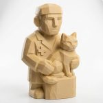 Wood Carved-Like Veterinarian Figurine - Unique Desk Decor for Adults – 3D Printed in Canada - 3D Printed in Canada (White Oak)