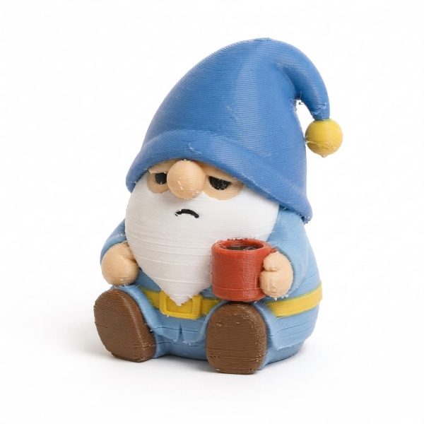 Bearded Gnome Figurine With Coffee Mug