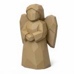 Wood Carved Angel of Quiet Presence Collectible Figurine - Unique Desk Decor for Adults 3D Printed in Canada - 3D Printed in Canada (Classic Birch)