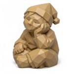 Wood Carved-Like Dreamer Figurine - Unique Desk Decor for Adults 3D Printed in Canada - 3D Printed in Canada (Classic Birch)