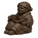 Wood Carved Cozy Evening Collectible Figurine in Black Walnut Finish - 3D Printed in Canada (Black Walnut)