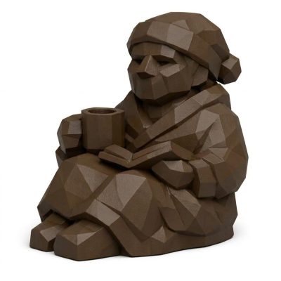 Wood Carved Cozy Evening Collectible Figurine in Black Walnut Finish - 3D Printed in Canada (Black Walnut)