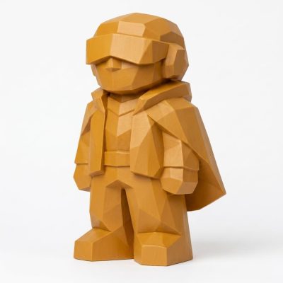 Wood Carved Future Leader Collectible Figurine in Ochre Yellow Finish - 3D Printed in Canada (Ochre Yellow)