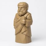 Wood Carved-Like Plato Figurine - Unique Desk Decor for Adults 3D Printed in Canada - 3D Printed in Canada (Classic Birch)