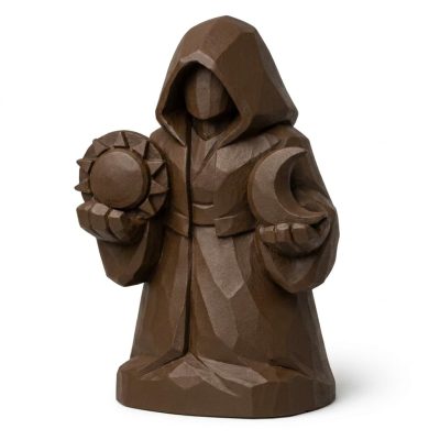 Wood Carved Between Worlds Collectible Figurine in Black Walnut Finish - 3D Printed in Canada (Black Walnut)