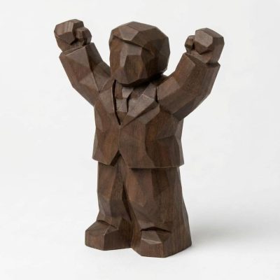 Wood Carved-Like Success Figurine in Black Walnut Finish - 3D Printed in Canada (Black Walnut)