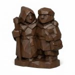 Wood-Carved Fellowship Collectible Figurine in Black Walnut Finish - 3D Printed in Canada (Black Walnut)