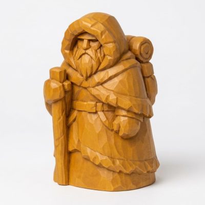 Wood Carved-Like Northern Trail Figurine in Ochre Yellow Finish - 3D Printed in Canada (Ochre Yellow)