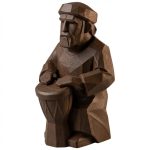 Wood Carved Rhythm Figurine in Black Walnut Finish - 3D Printed in Canada (Black Walnut)