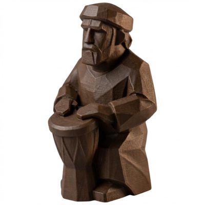 Wood Carved Rhythm Figurine in Black Walnut Finish - 3D Printed in Canada (Black Walnut)