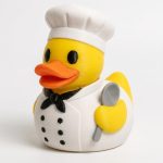 Executive Chef Duck Collectible Figurine - Unique Desk Decor for Food Enthusiasts – 3D Printed in Canada