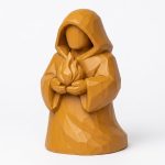 Wood Carved-Like Inner Light Figurine in Ochre Yellow Finish - 3D Printed in Canada (Ochre Yellow)