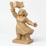 Wood Carved-Like Freedom Figurine - Unique Desk Decor for Adults 3D Printed in Canada - 3D Printed in Canada (Classic Birch)