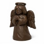 Wood Carved Christmas Angel Collectible Figurine in Black Walnut Finish - 3D Printed in Canada (Black Walnut)