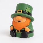 Leprechaun Gnome Collectible Figurine - Charming Green Hat, Orange Beard, and Black Belt Desk Decor for Home Office Display or Gift - 3D Printed in Canada
