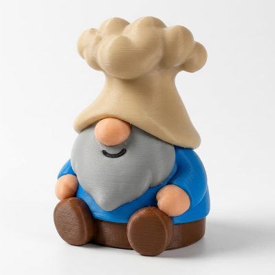 Geyser Gnome Collectible Figurine - Charming Bearded Garden Gnome Desk Decor for Home or Office Accent - Unique Gift for Collectors - 3D Printed in Canada