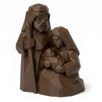 Wood Carved-Like Christmas Nativity Figurine - Unique Desk Decor for Adults – 3D Printed in Canada - 3D Printed in Canada (Black Walnut)