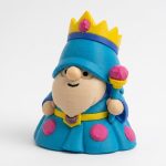 Royal Gnome Collectible Figurine - Striking Blue and Yellow Design with Crown and Scepter - Unique Fantasy Desk Decor for Home or Office Shelf Display - 3D Printed in Canada