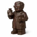 Wood Carved Scientist Collectible Figurine in Black Walnut Finish - 3D Printed in Canada (Black Walnut)
