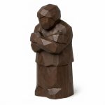 Wood Carved-Like Holding On Figurine in Black Walnut Finish - 3D Printed in Canada (Black Walnut)