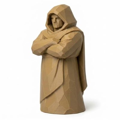 Wood Carved-Like Quiet Strength Figurine - Unique Desk Decor for Adults 3D Printed in Canada - 3D Printed in Canada (Classic Birch)