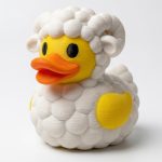 Merino Sheep Duck Collectible Figurine - Unique Desk Decor for Adults – 3D Printed in Canada