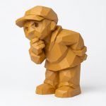 Wood Carved Curious Soul Collectible Figurine in Wood-Tone Finish - 3D Printed in Canada (Ochre Yellow)