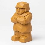 Wood Carved-Like Steadfast Figurine in Ochre Yellow Finish - 3D Printed in Canada (Ochre Yellow)