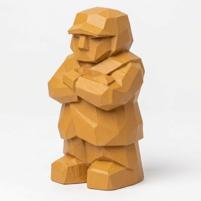 Wood Carved-Like Steadfast Figurine in Ochre Yellow Finish - 3D Printed in Canada (Ochre Yellow)