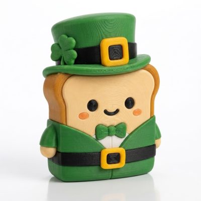 Leprechaun Toast Collectible Figurine - Unique Desk Decor for Adults – 3D Printed in Canada
