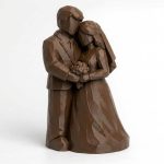 Wood Carved-Like Our Wedding Figurine - Unique Desk Decor for Adults – 3D Printed in Canada - 3D Printed in Canada (Black Walnut)