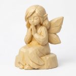 Wood Carved-Like Quiet Fairy Figurine in White Oak Finish - 3D Printed in Canada (White Oak)