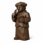 Wood Carved-Like Poet Figurine in Black Walnut Finish - 3D Printed in Canada (Black Walnut)