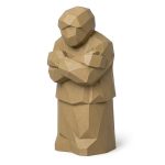 Wood Carved-Like Holding On Figurine - Unique Desk Decor for Adults 3D Printed in Canada - 3D Printed in Canada (Classic Birch)