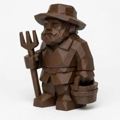 Wood Carved-Like Québec Farmhouse Figurine in Black Walnut Finish - 3D Printed in Canada (Black Walnut)