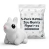 Ensemble de figurines de lapins style bois sculpté