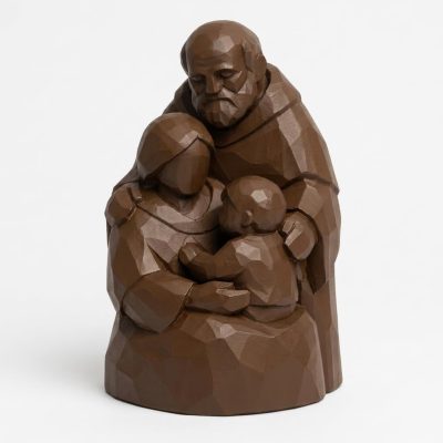 Wood Carved Generations Figurine in Black Walnut Finish - 3D Printed in Canada (Black Walnut)