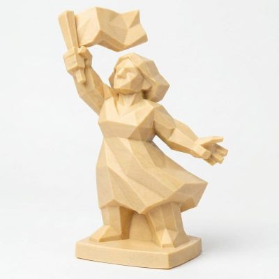 Wood Carved-Like Freedom Figurine in White Oak Finish - 3D Printed in Canada (White Oak)