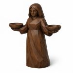 Wood Carved Balance Collectible Figurine in Black Walnut Finish - 3D Printed in Canada (Black Walnut)